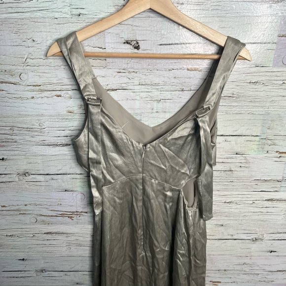 Topshop cut out dress gold silver midi size 6 - Picture 15 of 16
